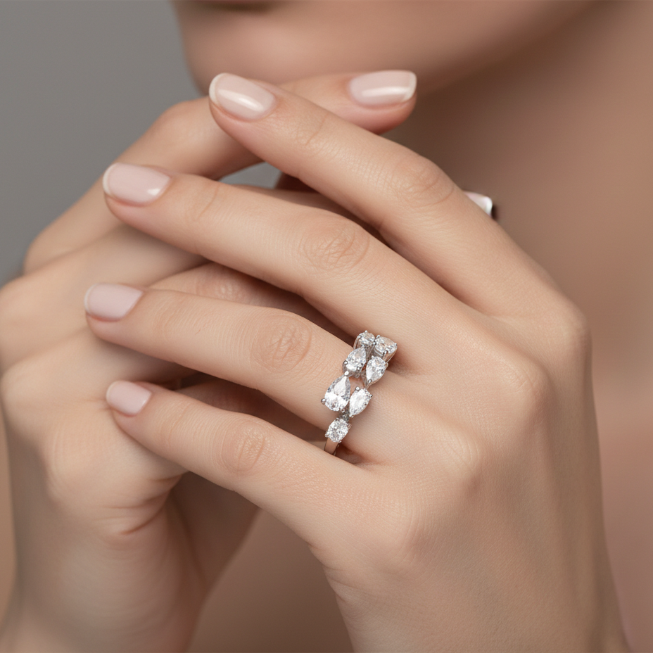 The Vega Marquise Crown Ring