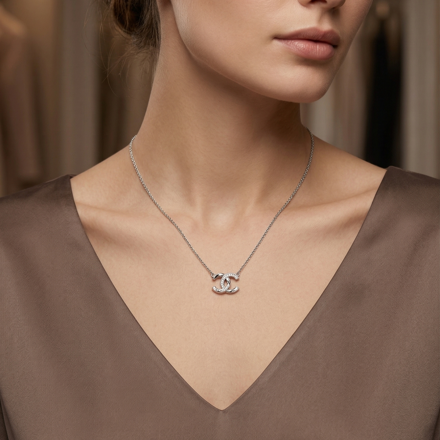 The Chic Double-C Motif Pendant