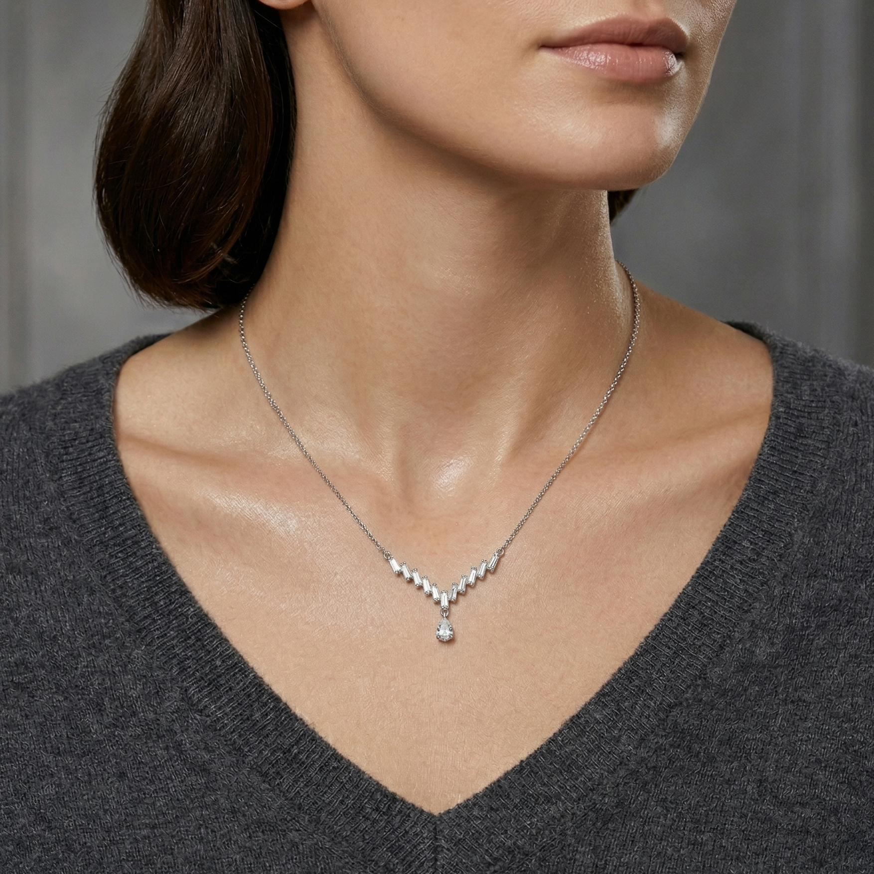The Crystal V-Neckline Statement Chain