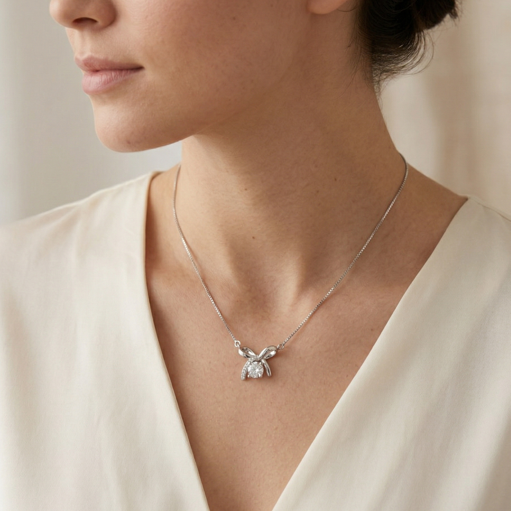 The Brilliant Crystal Bow Knot Pendant