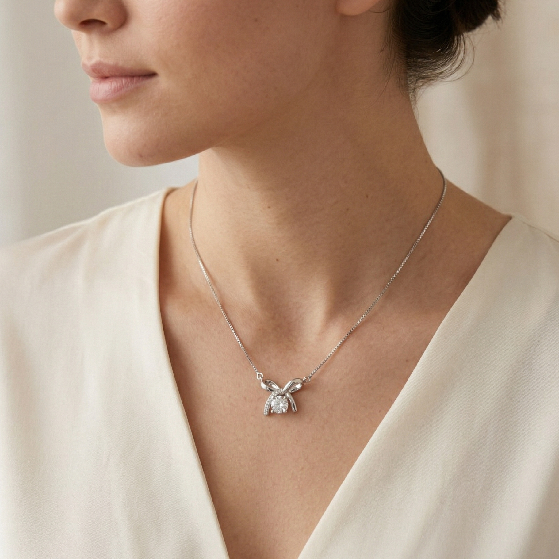 The Brilliant Crystal Bow Knot Pendant