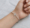 The Vega Silver Pearl & Dragonfly Bracelet