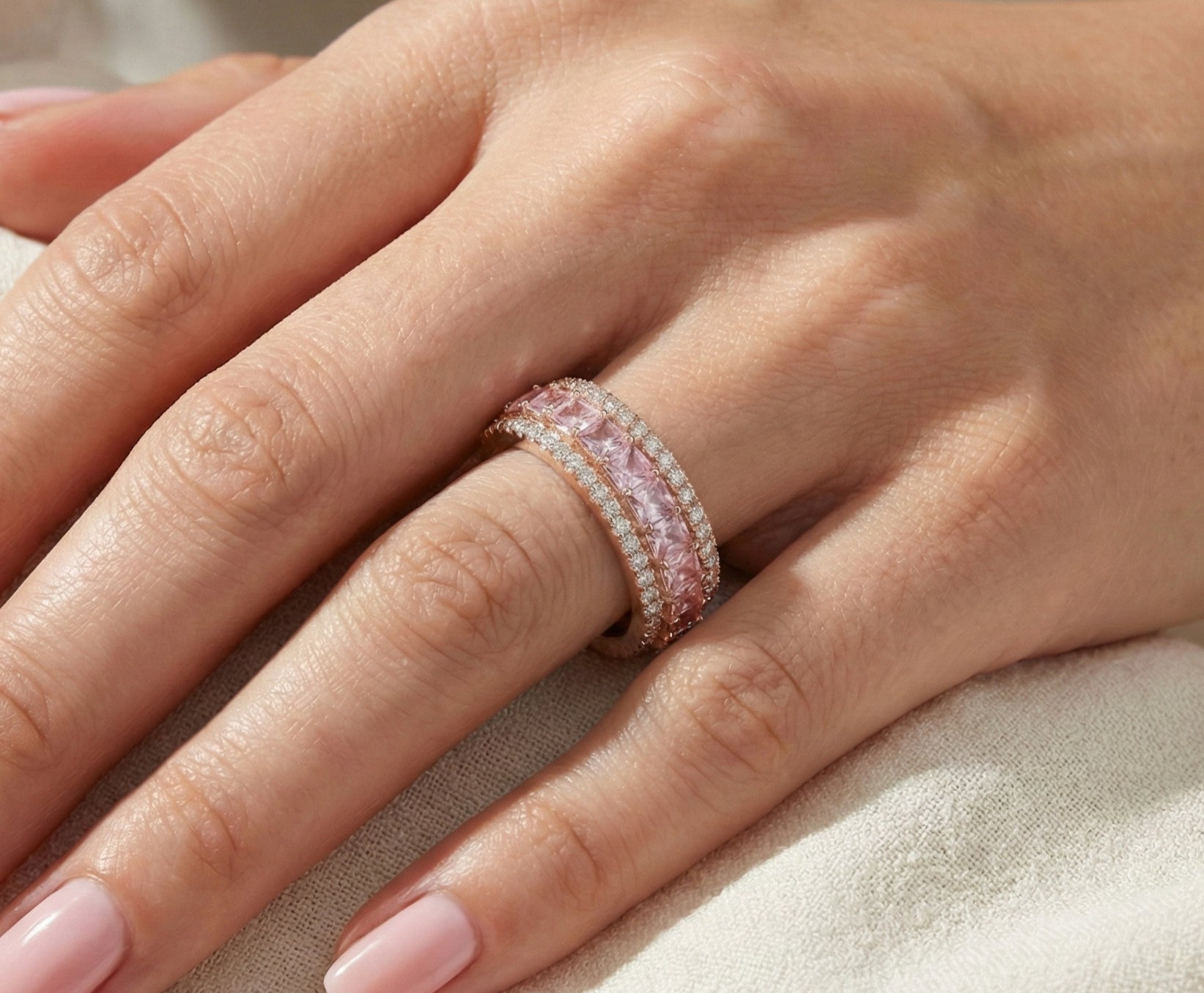 The Rose Quartz Eternity Band