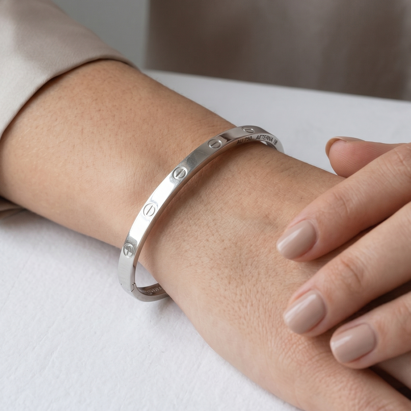 The Classic Screw Motif 92.5 Silver Kada