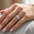 The Silver Three-Row Brilliance Ring