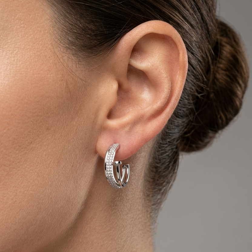 Intertwined Sparkle & Shine 92.5 Silver Studs