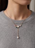 The Rose Gold Blossom Y-Necklace