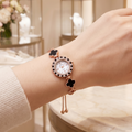 The Onyx Clover Rose Gold Jewelry Watch