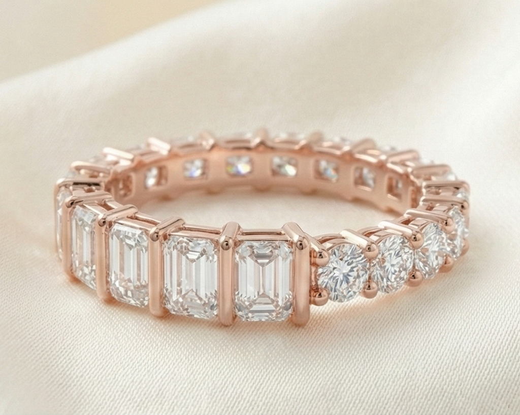 The Vega Dual-Cut Eternity Band