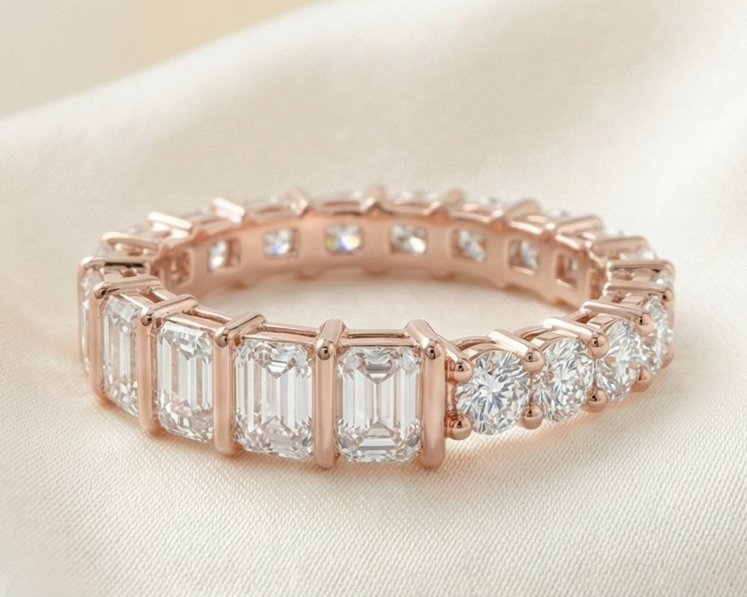 The Vega Dual-Cut Eternity Band