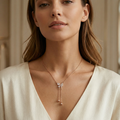The Vega Rose Gold Butterfly Tassel Necklace