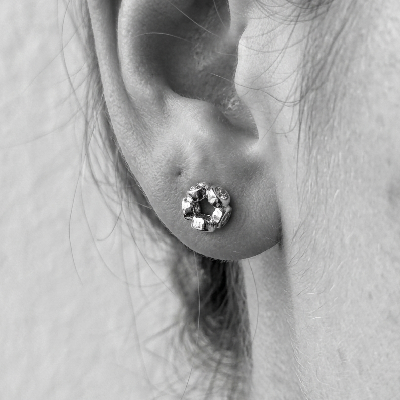 Sparkling Blossom Cluster 92.5 Silver Earrings