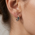Minimalist Polished Polygon 92.5 Silver Hoops