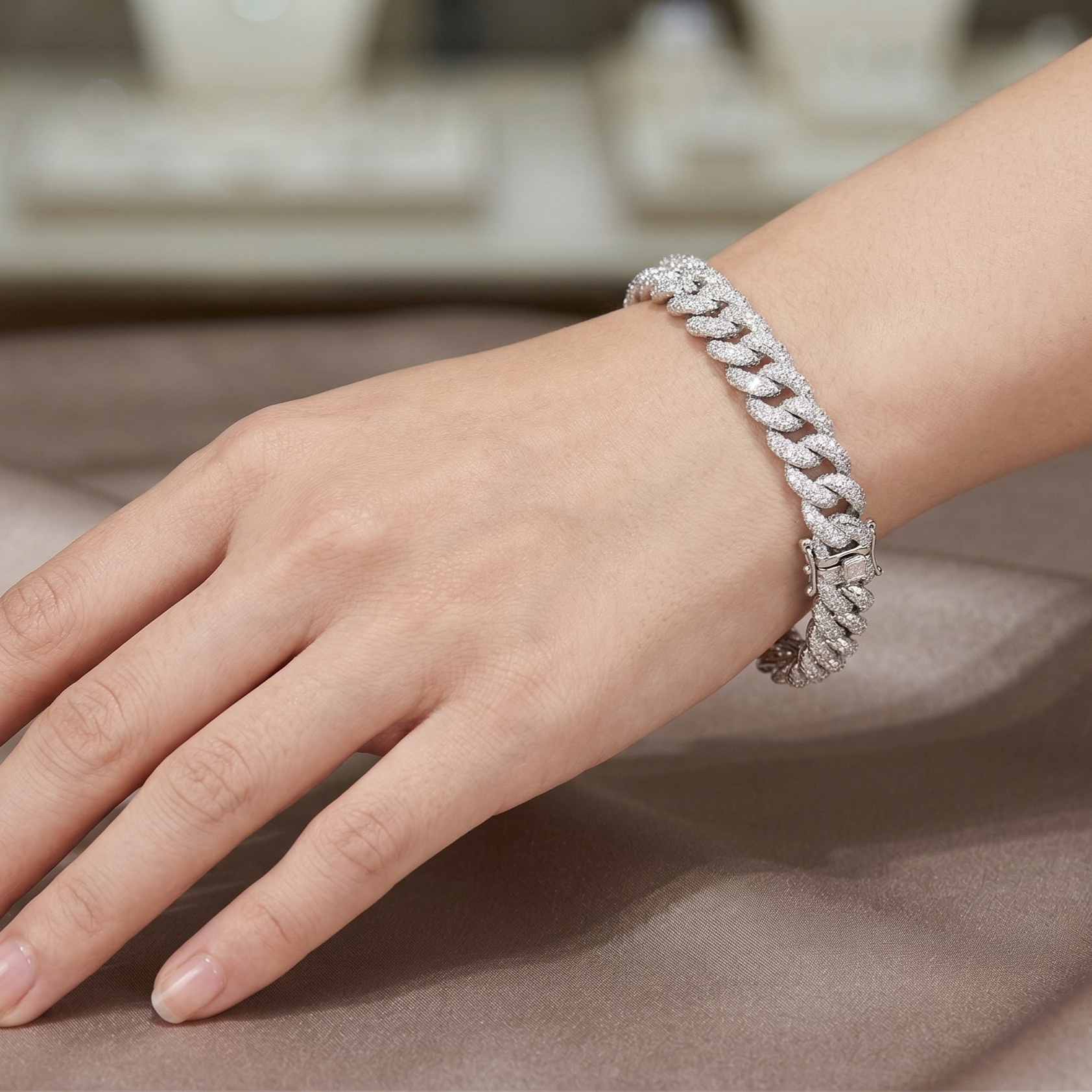 The Iced Out cuban Link Bracelet