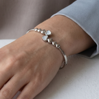 Mother of Pearl Twin Heart 92.5 silver Kada