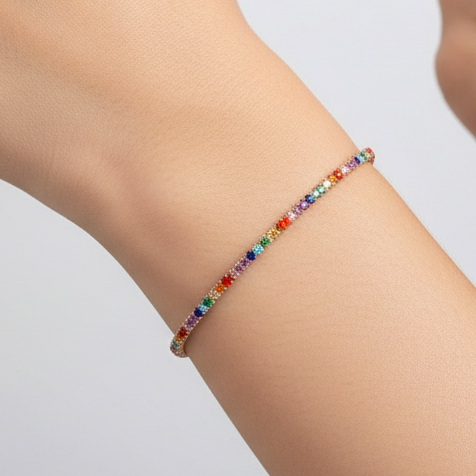 The Spectrum Rainbow Tennis Bracelet