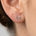 Classic Silver Sweetheart Bow Studs