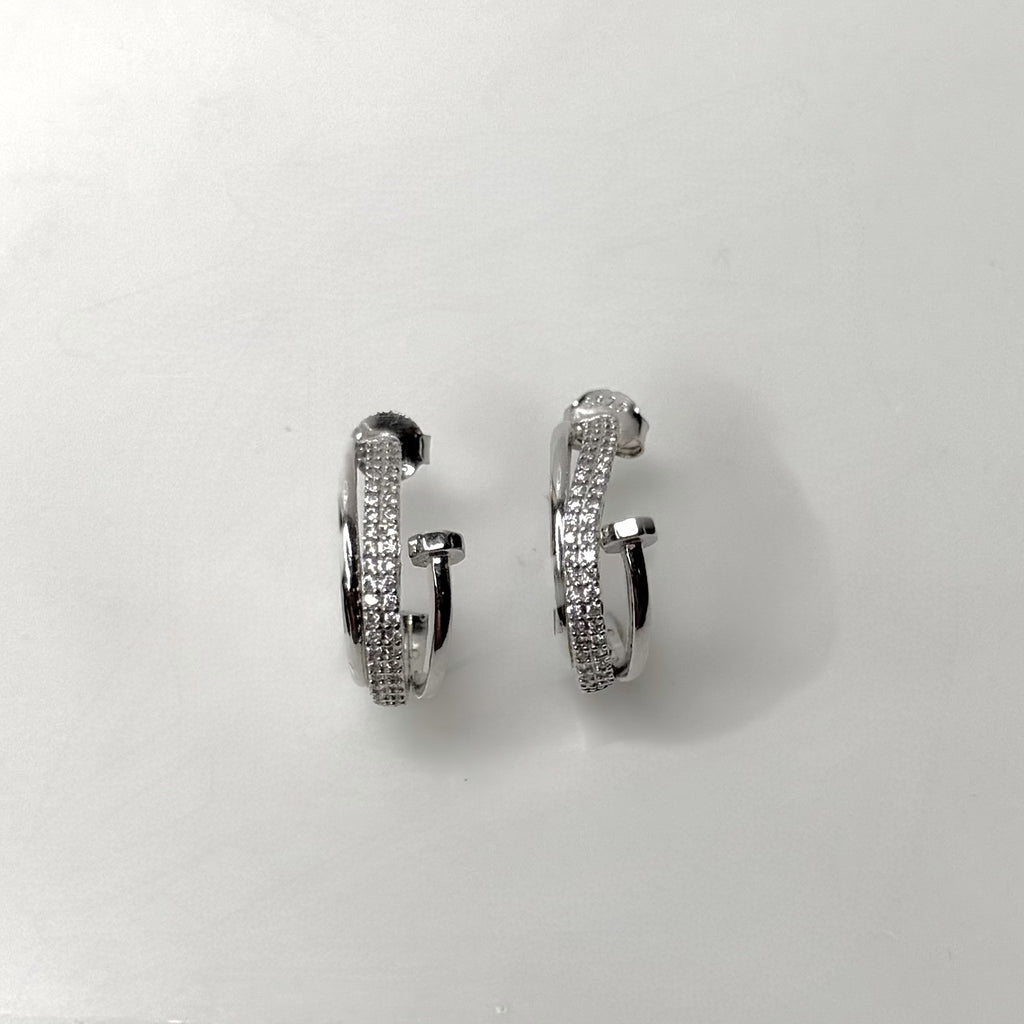 Intertwined Sparkle & Shine 92.5 Silver Studs