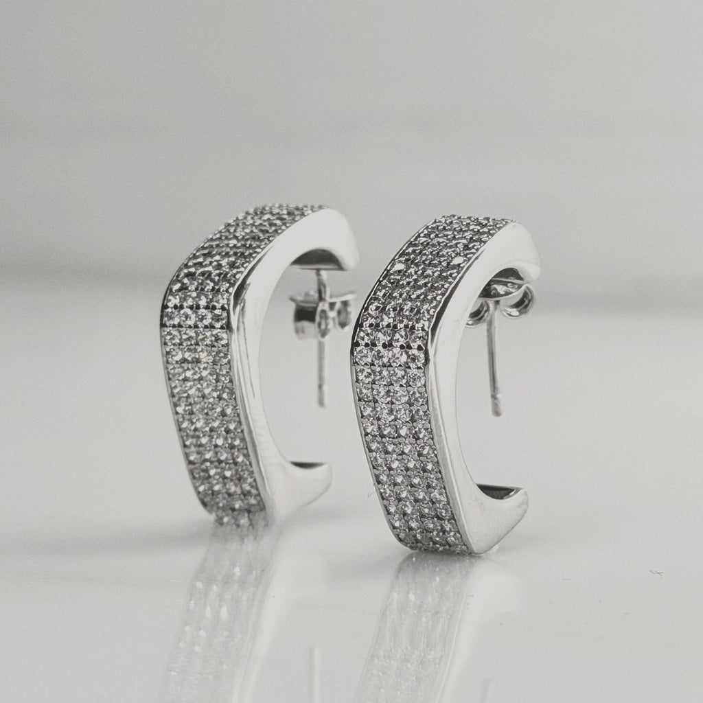 Glamour Wide-Band J-Hoop 92.5 Silver Earrings