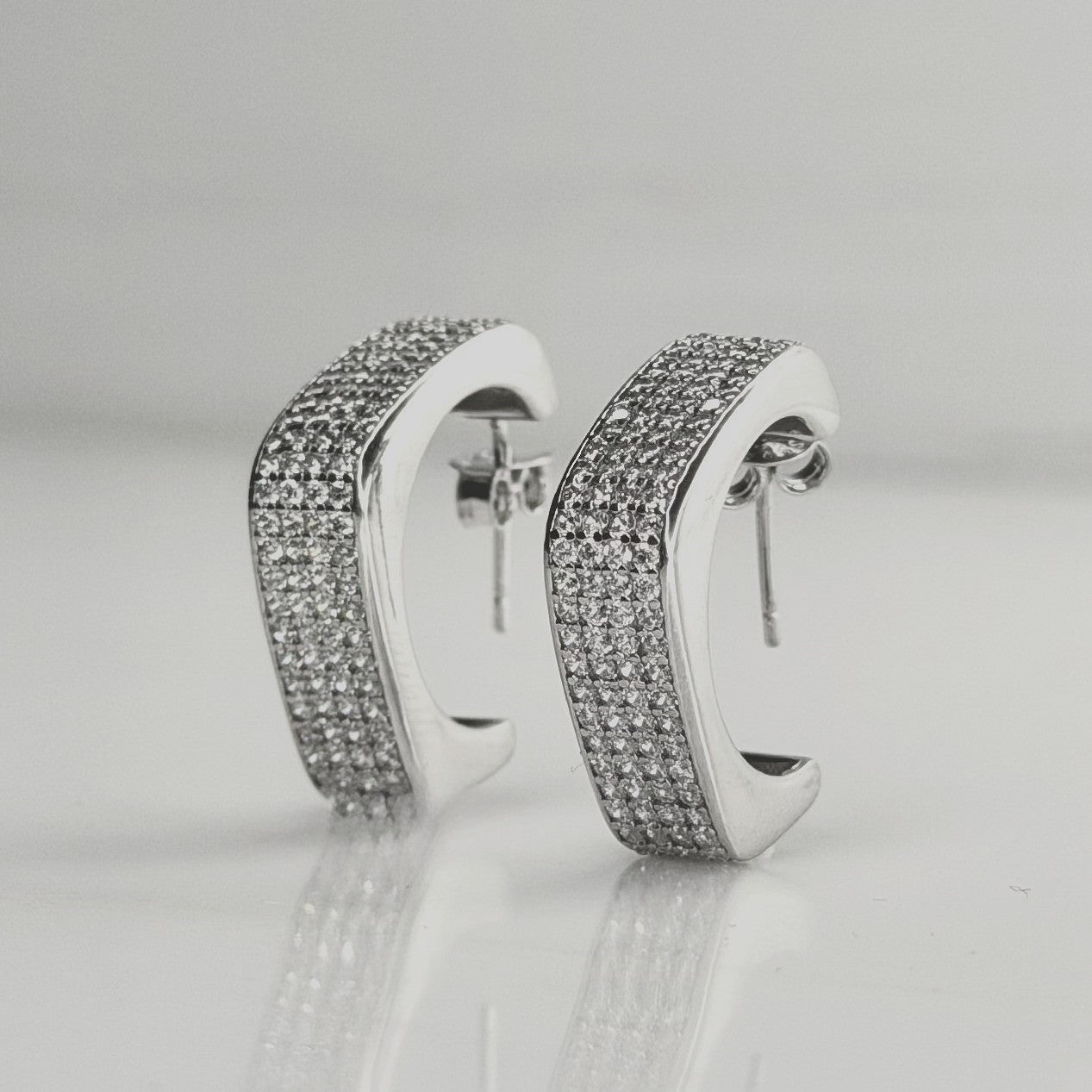 Glamour Wide-Band J-Hoop 92.5 Silver Earrings