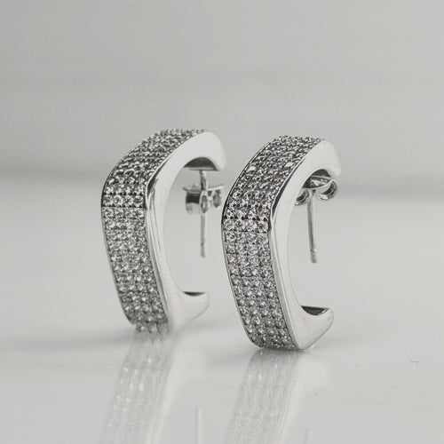 Glamour Wide-Band J-Hoop 92.5 Silver Earrings
