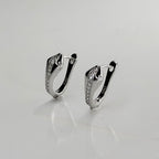 The Serpentine Pavé 92.5 Silver Huggies