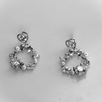 Romantic Heart & Bow Pearl 92.5 Silver Earrings