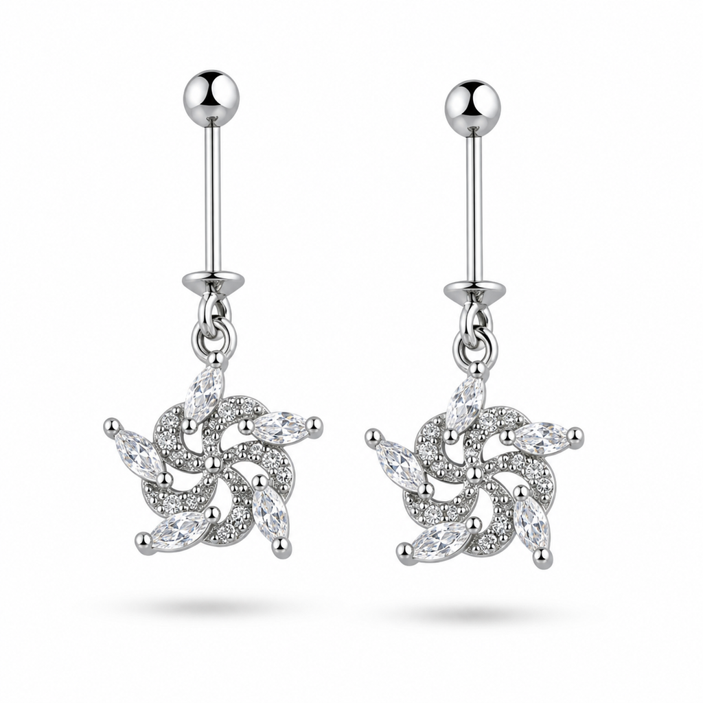 Radiant Marquise Swirl 92.5 Silver Earrings (HELIX)