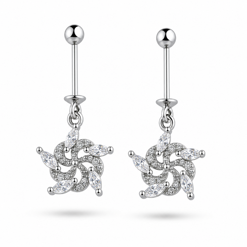 Radiant Marquise Swirl 92.5 Silver Earrings (HELIX)