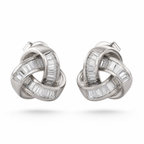 Luxe Baguette Ribbon 92.5 Silver Studs
