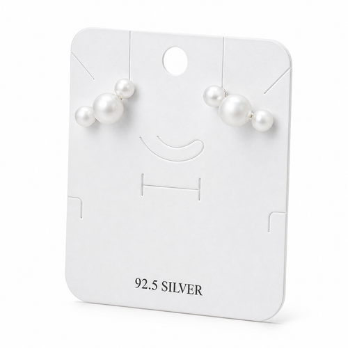 Minimalist Arc Pearl 92.5 Silver Earrings