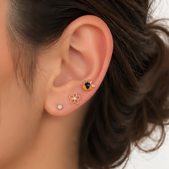 The Garden Party Trio 92.5 Silver Stud Set