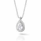The Vega Teardrop Halo Necklace