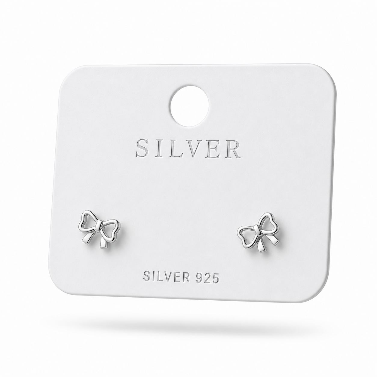 Classic Silver Sweetheart Bow Studs