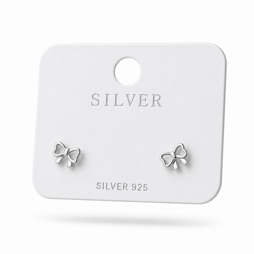Classic Silver Sweetheart Bow Studs