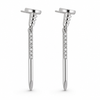 Modern Geometric Nail 92.5 Silver Earrings