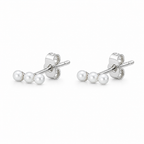 The Triple Pearl Linear 92.5 Silver Studs