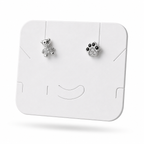Petite Teddy and Paw Print 92.5 Silver Studs